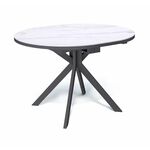 Стол овальный керамический Avilon 110-155*0*76 белый мрамор/черный | Интернет магазин мебели и декора LifeDekor