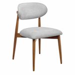 Стул Lucas 3 серый букле с ножками цвета орех | Интернет магазин мебели и декора LifeDekor