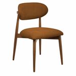 Стул Lucas 3 терракотовый букле с ножками цвета орех | Интернет магазин мебели и декора LifeDekor