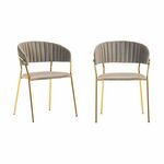 Комплект из 2-х стульев Turin латте, золотые ножки | Интернет магазин мебели и декора LifeDekor