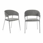 Комплект из 2-х стульев Turin серый вельвет с хромированными ножками | Интернет магазин мебели и декора LifeDekor