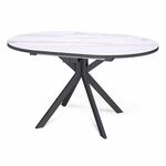 Стол овальный керамический Avilon 130-175*90*76 белый мрамор/черный | Интернет магазин мебели и декора LifeDekor