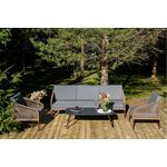 "Канны" лаунж-зона 5-местная плетеная из роупа (веревки), роуп коричневый | Интернет магазин мебели и декора LifeDekor