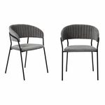 Комплект из 2-х стульев Turin серый вельвет с чёрными ножками | Интернет магазин мебели и декора LifeDekor