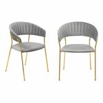 Комплект из 2-х стульев Turin серый, золотые ножки | Интернет магазин мебели и декора LifeDekor