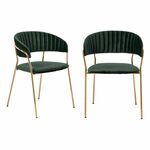 Комплект из 2-х стульев Turin зеленый, золотые ножки | Интернет магазин мебели и декора LifeDekor