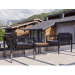 "Эстелья" кресло, каркас алюминий темно-серый (RAL7024) муар, ткань темно-серая 027 | Интернет магазин мебели и декора LifeDekor