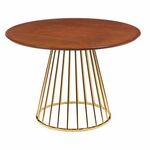 Стол Liverpool 110см шпон орех, золотистые ножки | Интернет магазин мебели и декора LifeDekor