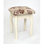 Табурет из массива березы (Розы светлые-ткань/Слоновая кость каркас) | Интернет магазин мебели и декора LifeDekor
