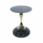 Кофейный столик Angel 40x55см, чёрный мрамор, металл | Интернет магазин мебели и декора LifeDekor