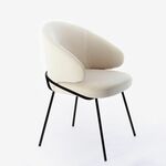 Дизайнерский стул Cosmos бежевый, основание металл черный матовый | Интернет магазин мебели и декора LifeDekor