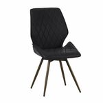 Стул Liam c поворотно-возвратным механизмом, черная экокожа/бронза | Интернет магазин мебели и декора LifeDekor