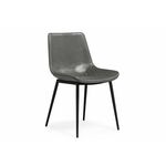 Стул на металлокаркасе Алеида серая экокожа / черный глянец | Интернет магазин мебели и декора LifeDekor