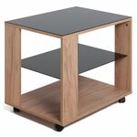 Стол журнальный BeautyStyle 5 дуб крафт золотой/стекло черное | Интернет магазин мебели и декора LifeDekor