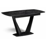 Стол стеклянный Вейл 140(180)х80 черный мрамор / черный | Интернет магазин мебели и декора LifeDekor