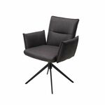 Стул c подлокотниками Indigo экокожа черный, поворотно-возвратный механизм 360 градусов | Интернет магазин мебели и декора LifeDekor