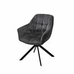 Стул Abba шенилл темно-серый, поворотно-возвратный механизм 180 градусов с возвратом | Интернет магазин мебели и декора LifeDekor