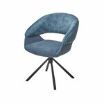 Стул Lotus ткань комби синий, поворотно-возвратный механизм 360 градусов | Интернет магазин мебели и декора LifeDekor