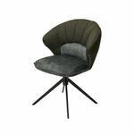 Стул Shell ткань комби серо-зеленый, поворотно-возвратный механизм 360 градусов с автовозвратом | Интернет магазин мебели и декора LifeDekor