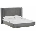 Кровать Tulip 160х200 с ПМ метрополитан грей / белая матовая | Интернет магазин мебели и декора LifeDekor