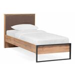 Кровать Iris 90х200 металл дуб вотан / черный муар | Интернет магазин мебели и декора LifeDekor