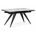 Стол стеклянный Дарвин 140(200)х80 белый мрамор / черный | Интернет магазин мебели и декора LifeDekor