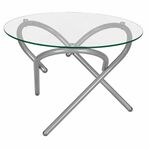 Стол журнальный Дуэт 15 металлик/прозрачное | Интернет магазин мебели и декора LifeDekor