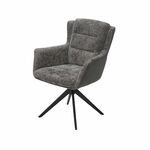 Стул с подлокотниками Gary ткань комби серый, поворотно-возвратный механизм 360 градусов | Интернет магазин мебели и декора LifeDekor