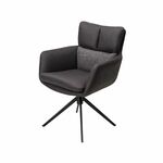 Стул с подлокотниками Marlin ткань комби серый, поворотно-возвратный механизм 360 градусов | Интернет магазин мебели и декора LifeDekor