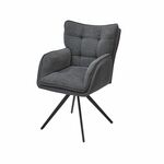 Стул с подлоклотниками Brian ткань комби серый, поворотно-возвратный механизм 180 градусов | Интернет магазин мебели и декора LifeDekor