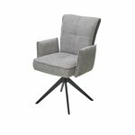 Стул с подлокотниками Rico ткань серый, поворотно-возвратный механизм 360 градусов | Интернет магазин мебели и декора LifeDekor