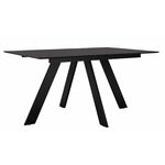 Стол DikLine DKD140, керамика 140(180)х80, мрамор бронза матовый, опоры черные (2 уп.) | Интернет магазин мебели и декора LifeDekor