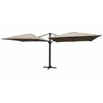 "Фабриано" зонт двухкупольный 3x3м на алюминиевой опоре, тент темно-серый | Интернет магазин мебели и декора LifeDekor