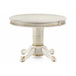 Стол деревянный Альфред крем / золотая патина | Интернет магазин мебели и декора LifeDekor