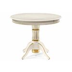 Стол деревянный Павия 100 крем / золотая патина | Интернет магазин мебели и декора LifeDekor