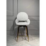 Стул барный Виола BS1241-WT, белый крем/золото | Интернет магазин мебели и декора LifeDekor