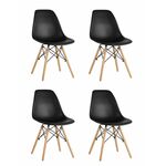 Стул Eames Style DSW черный x4 (разборный каркас) | Интернет магазин мебели и декора LifeDekor