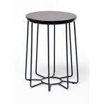 "Эквадор" журнальный стол из HPL круглый Ø40 H55, каркас из алюминия темно-серый (RAL 7024) муар, цвет столешницы "серый гранит" | Интернет магазин мебели и декора LifeDekor