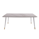 Стол обеденный Рио Гранд MC232-180WH, 180х90х76 см, белая керамика/золото | Интернет магазин мебели и декора LifeDekor