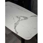 Стол обеденный Соар-2 F-1690,160х90х76 см, бело-серая керамика/золото | Интернет магазин мебели и декора LifeDekor