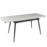 Стол керамический раскладной Astra 120-180*80*76 белый мрамор/черный | Интернет магазин мебели и декора LifeDekor