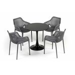 "Беллини" обеденная группа на 4 персоны, цвет темно-серый | Интернет магазин мебели и декора LifeDekor