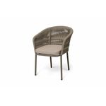 "Бордо" стул плетеный из роупа (колос), каркас алюминий бежево-серый (RAL7006) муар, роуп серо-коричневый 23мм, ткань Mossle бежевая | Интернет магазин мебели и декора LifeDekor