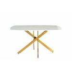 Стол обеденный Элис Рэк BS1803-140WT,140х80х76 см, белый/золото | Интернет магазин мебели и декора LifeDekor