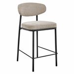 Стул полубарный Lucas 2 латте шенилл с чёрными ножками | Интернет магазин мебели и декора LifeDekor