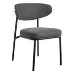 Стул Lucas 2 серый шенилл с чёрными ножками | Интернет магазин мебели и декора LifeDekor