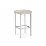 Барный стул Лофт кож.зам. линкольн белый / белый матовый | Интернет магазин мебели и декора LifeDekor