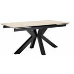 Стол DikLine SFE160 Керамика Krater Perla (бежевый матовый)/подстолье черное/опоры черные (2 уп.) | Интернет магазин мебели и декора LifeDekor