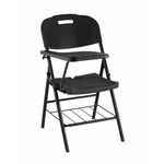 Стул складной банкетный со столиком и полкой черный | Интернет магазин мебели и декора LifeDekor
