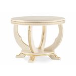 Журнальный стол Луис круглый слоновая кость / золото | Интернет магазин мебели и декора LifeDekor